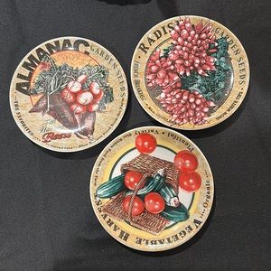 3 Kentfield Almanac vegetable harvest appetizer plates